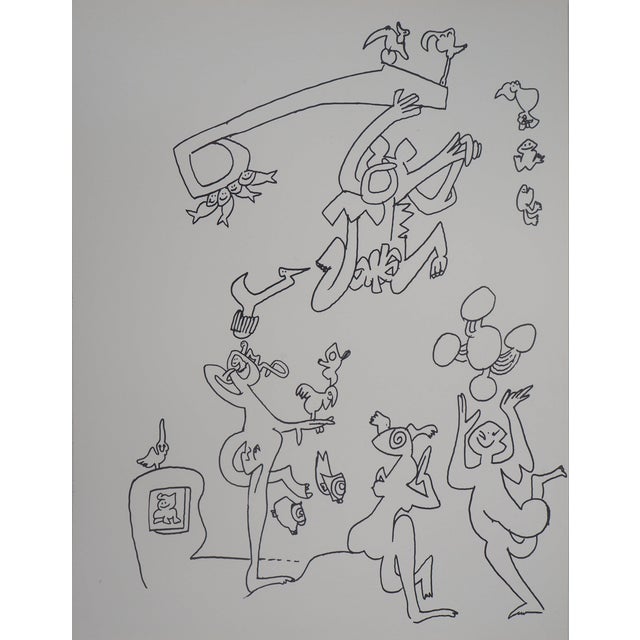 Roberto Matta, Joyful Characters, 1976, Original Lithograph For Sale