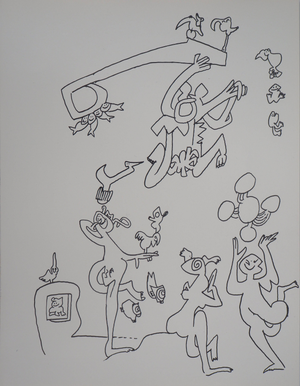 Roberto Matta, Joyful Characters, 1976, Original Lithograph