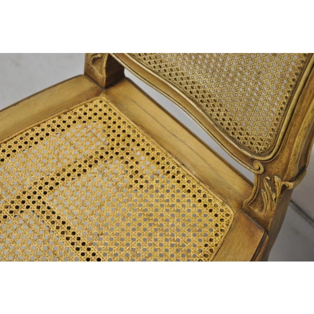 Antique French Provincial Louis XV Style Carved Walnut Cane Side Chair - A Pair For Sale - Image 9 of 11