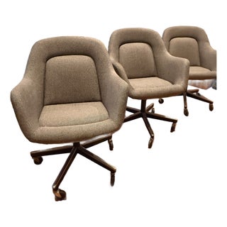 Vintage Mid-Century Executive Chairs Attributed to Max Pearson for Knoll - Set of 3 For Sale