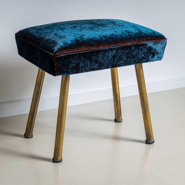 Blue Pair of Vintage Stools, Italy Mid-20th Century For Sale - Image 8 of 12