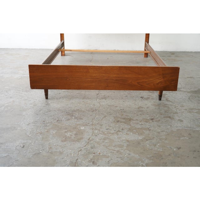 Hooker Furniture Mid-Century Modern Walnut & Cane Full Size Headboard Bed Frame For Sale - Image 9 of 14