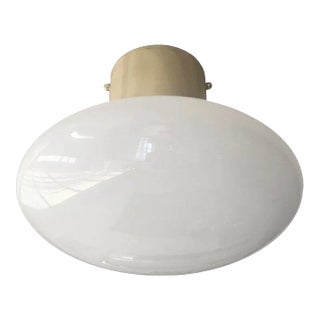 21st Century Uno Polished Brass and Glossy White Murano Flush Mount by Fabio LTD For Sale