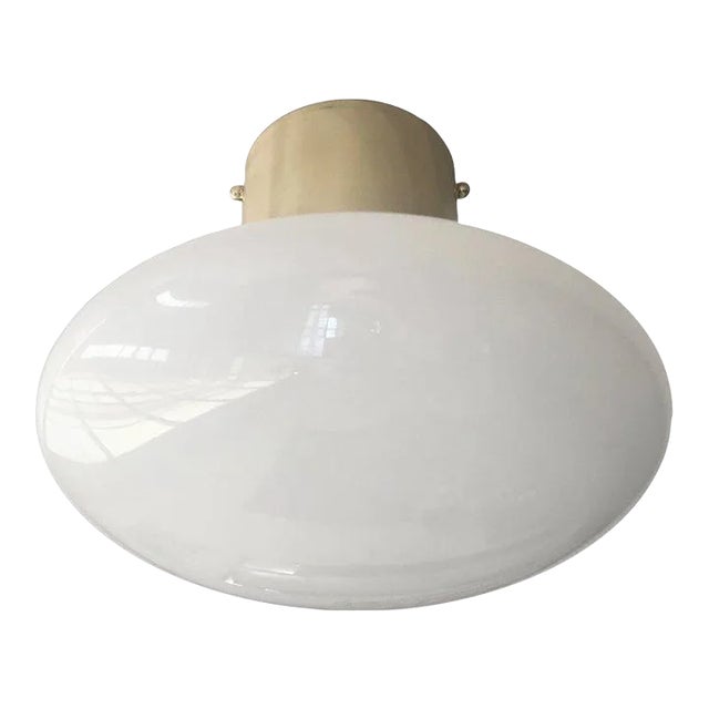 21st Century Uno Polished Brass and Glossy White Murano Flush Mount by Fabio LTD For Sale