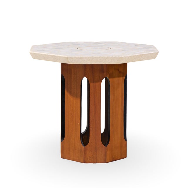 Harvey Probber Mid Century Walnut and Terrazzo Side End Tables - Pair For Sale - Image 9 of 11