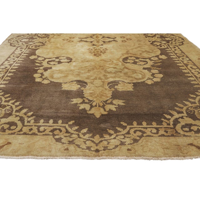 Vintage Turkish Oushak Rug, 06’11 X 11’00 For Sale - Image 4 of 10