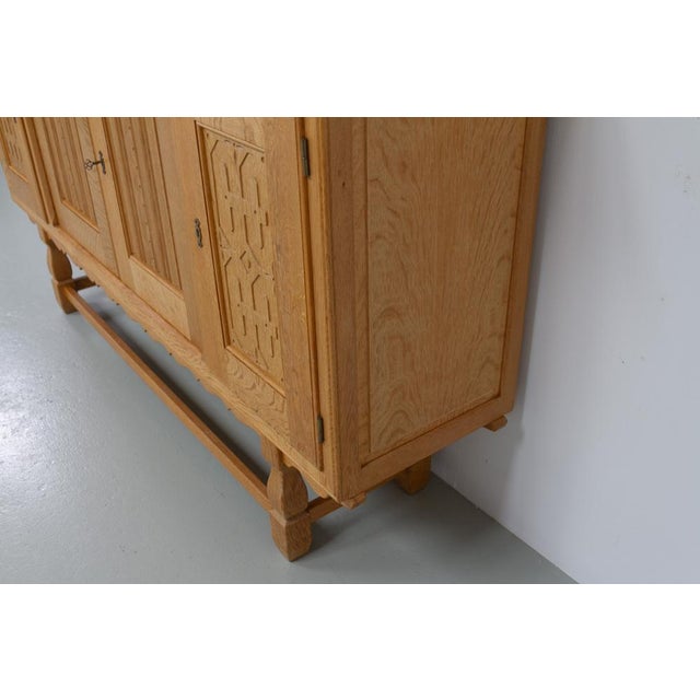 Mid-Century Brutalist Danish Oak Sideboard by Henning Kjærnulf for EG, 1960s For Sale - Image 14 of 18