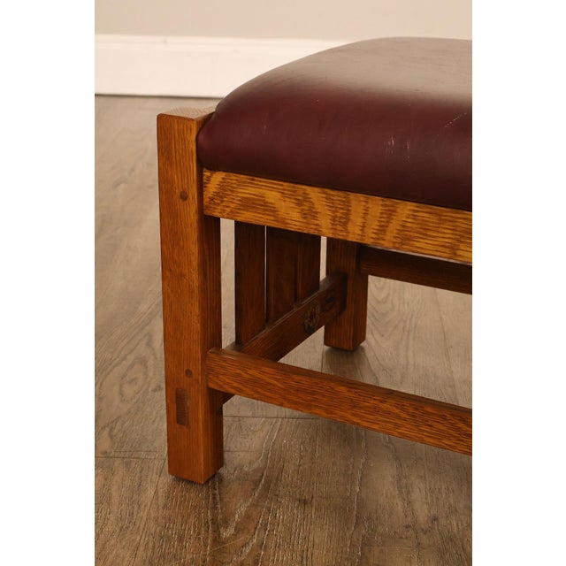 Stickley Mission Collection Oak Spindle Footstool For Sale - Image 9 of 18