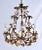 Mid 20th Century Italian Mid-Century Modern Tole Chandelier, Gold Gilt, Porcelain Roses For Sale - Image 5 of 6