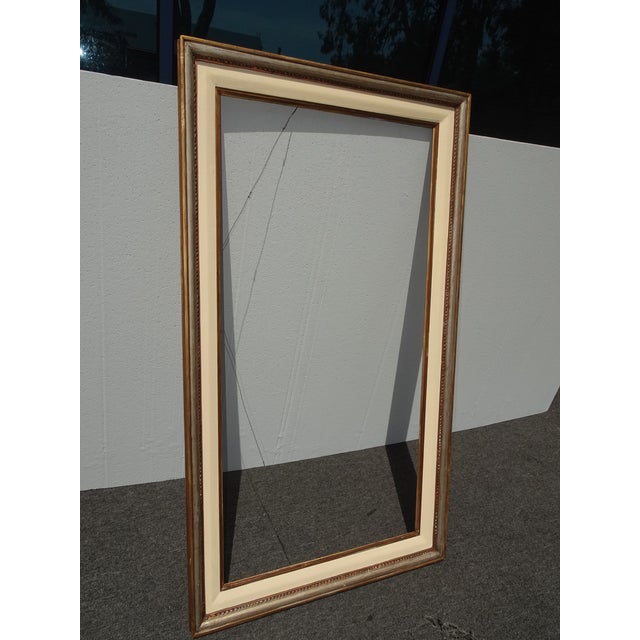 Wood Large Tall 54"Hx31 Vintage French Country Gold Ornate Picture Frame For Sale - Image 7 of 14