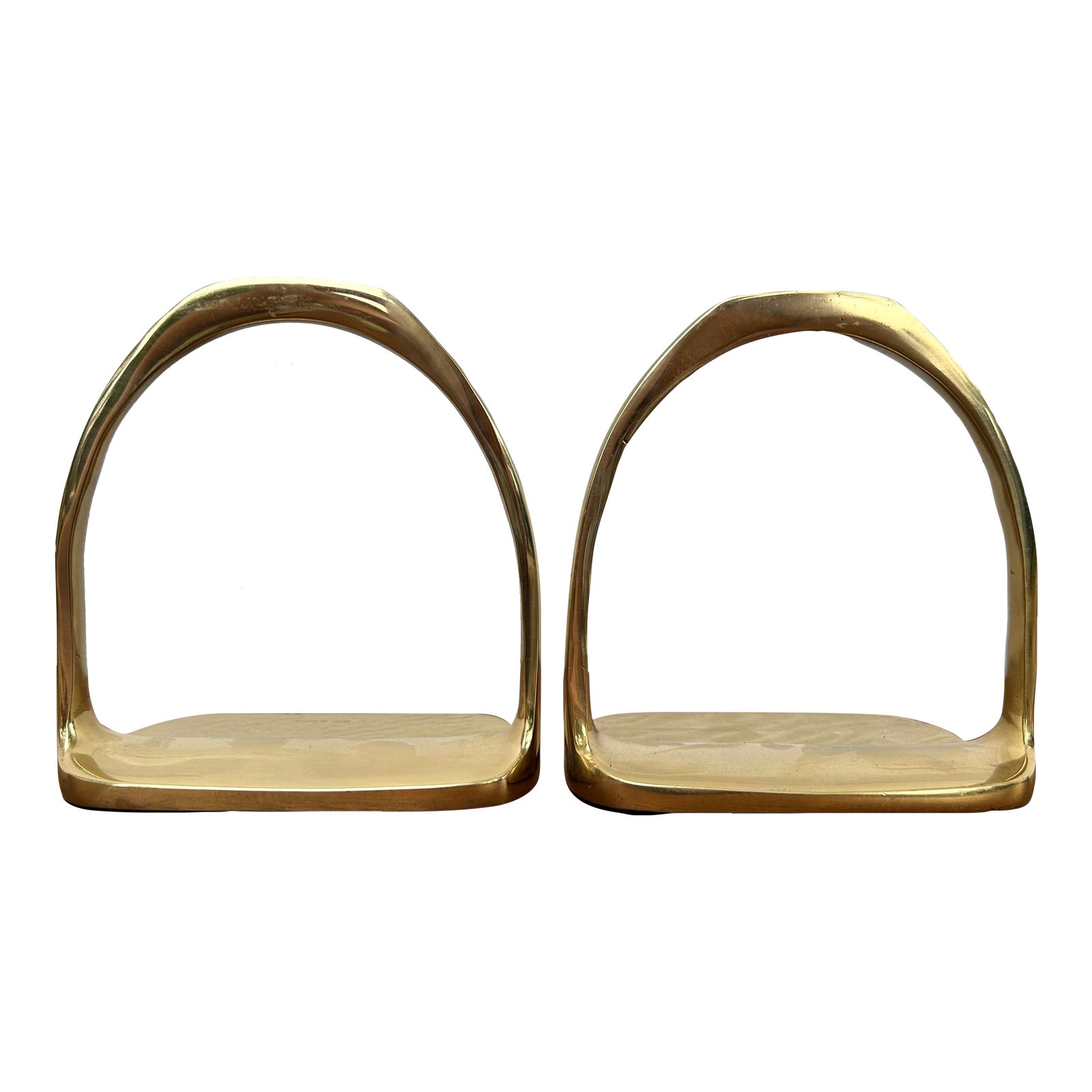 Mid 20th Century Brass Stirrup Bookends Set of 2 Chairish