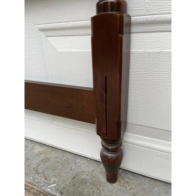 Wood 1970s Ethan Allen Georgian Court Queen Cherry 4-Poster Headboard For Sale - Image 7 of 12