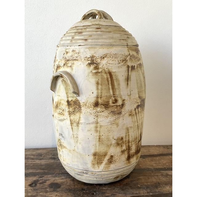 Vintage Original Monumental Studio Pottery Lidded Moonchild Vase For Sale In West Palm - Image 6 of 11