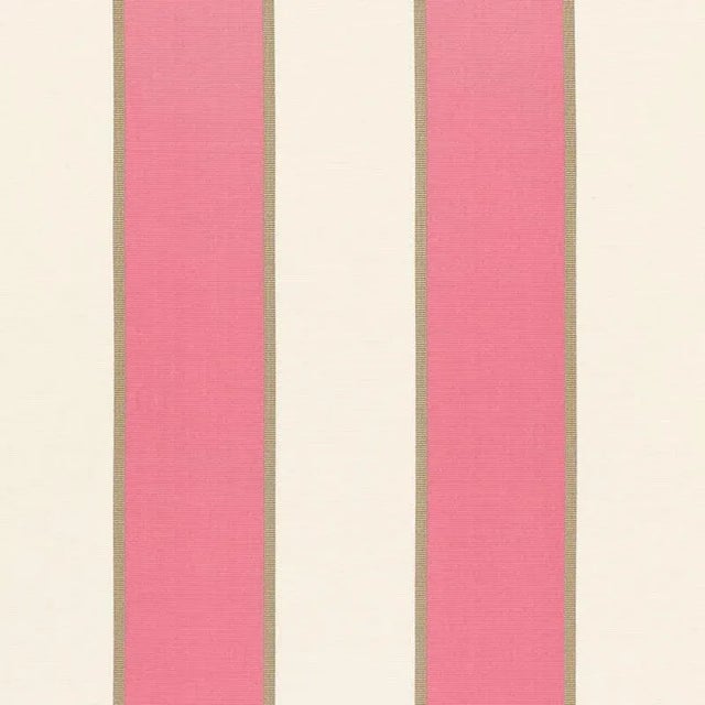 Sample - Schumacher Montebello Stripe Fabric in Berry For Sale