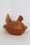 Mid-Century Modern Indiana Glass Amber Hen on Nest Covered Candy Dish With Beaded Rim 4921b For Sale - Image 3 of 15