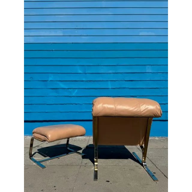 1990s Hekman-Dansen Pink Leather Chair & Ottoman For Sale - Image 14 of 14