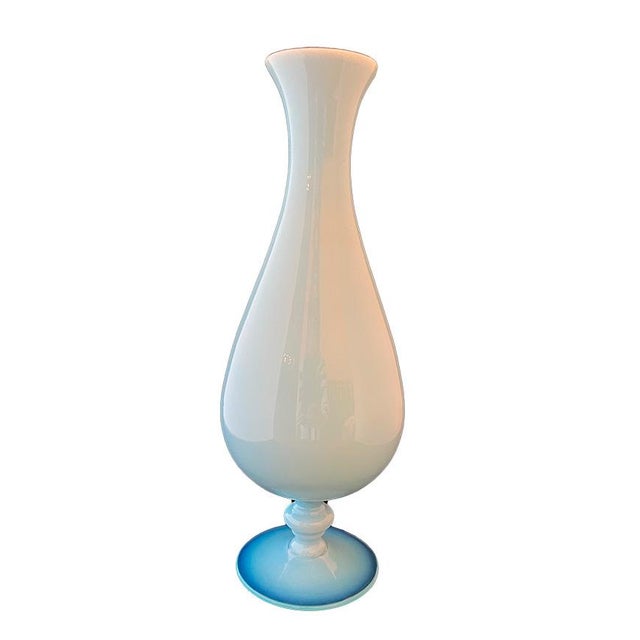 19th Century Portieux Vallerysthal Aqua Blue Opaline Vase For Sale In Seattle - Image 6 of 9