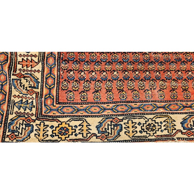 Antique Malayer Rug, Hand-Knotted Wool, Paisley Pattern, 4x6, Brick Red & Ivory For Sale - Image 16 of 17
