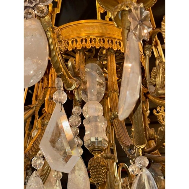 Metal French Louis XVI Rock Crystal Chandelier For Sale - Image 7 of 10