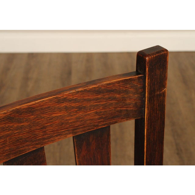 Brown Antique Stickley Brothers Mission Oak Armchair For Sale - Image 8 of 18