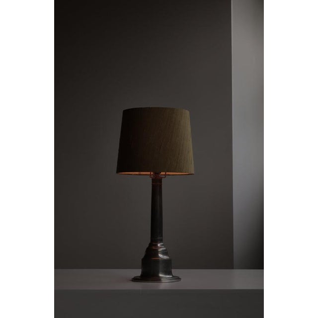 1930s Art Nouveau Pewter No. 696 Table Lamp by Just Andersen, Denmark, 1930s For Sale - Image 5 of 15
