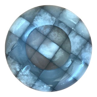 Vintage Checkered Stone Decorative Dish For Sale