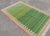 Textile Handmade Cotton Rug, Green with Light Tan Geometric Border and Cream Fringe - 6'x9' For Sale - Image 7 of 9
