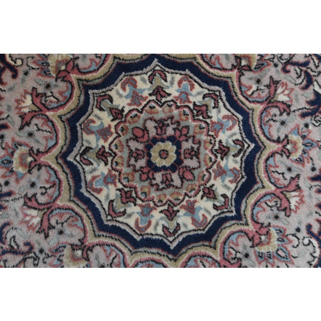 1970s Vintage Handmade Wool Cotton Pink Area Rug For Sale - Image 9 of 11