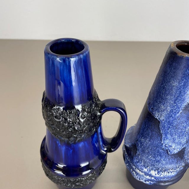 Black Vintage Pottery Fat Lava Vases attributed to Scheurich, Germany, 1970s, Set of 4 For Sale - Image 8 of 18