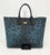 Contemporary Mid 20th Century Dolce & Gabbana Blue Leopard Print Coated Canvas Tote For Sale - Image 3 of 11