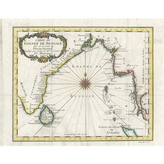 Antique Map of the Gulf of Bengal by J.N. Bellin, 1760 For Sale