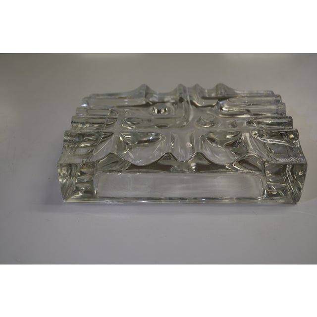 Transparent Att. To Vladislav Urban Mid 20th Century Clear Glass Rectangle Ashtray Czech Retro For Sale - Image 8 of 12