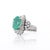 1990s 6.8 Carat Oval Cut Colombian Emerald and Diamond Platinum Ring, Size 4.5 For Sale In Miami - Image 6 of 13