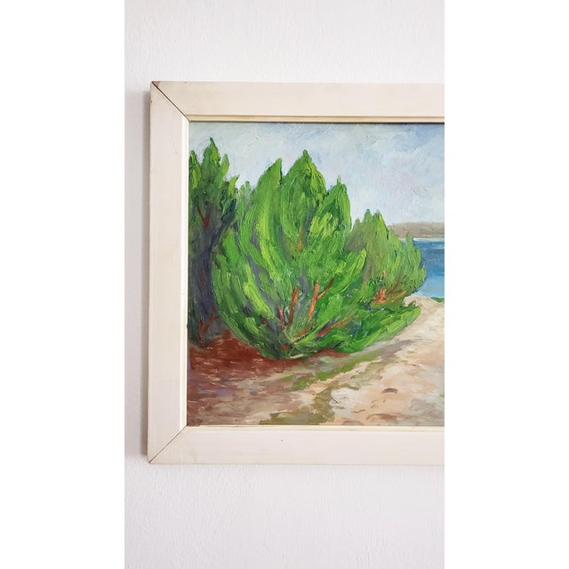 Adriatic Coastal Landscape, 1960s, Oil Painting on Canvas, Framed For Sale - Image 4 of 16