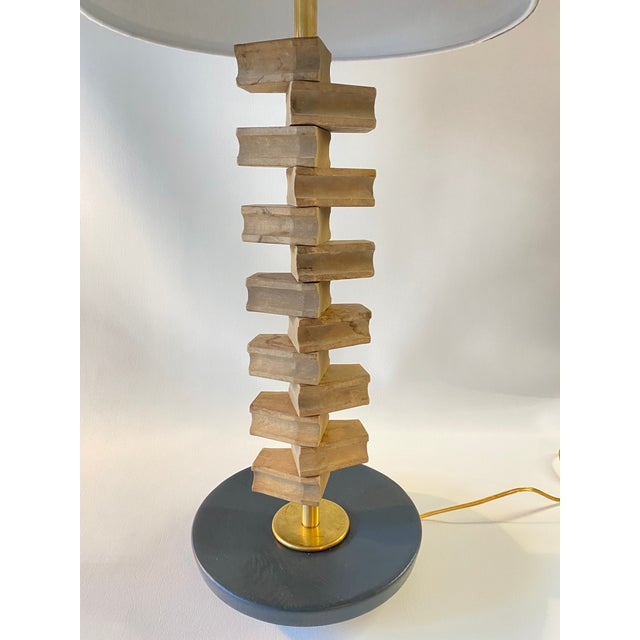 Wood Mid 20th Century Coastal Lighting Made From Vintage Wooden Ship Ladder For Sale - Image 7 of 9