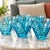1960s Vintage Mid-Century Modern Hazel-Atlas Capri Dots Aqua Blue Glass Teacups – Set of 8 For Sale - Image 5 of 6