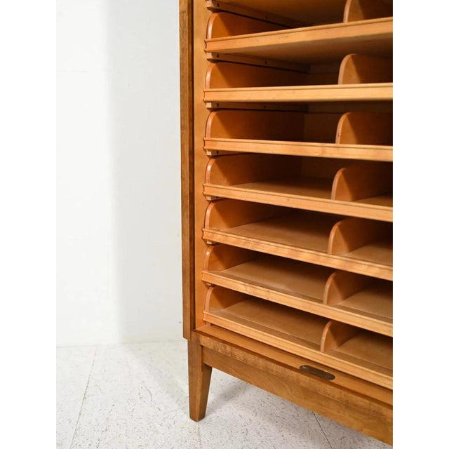 Brown Roller Shutter Filing Cabinet, Sweden, 1960s For Sale - Image 8 of 11