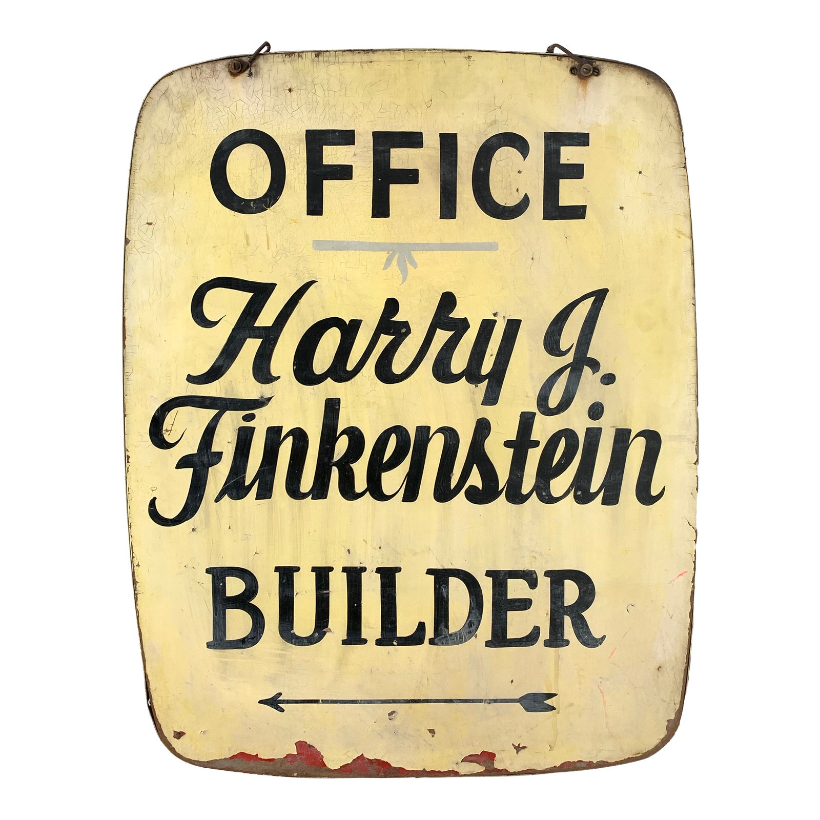 Vintage Hand Painted Builder Office Trade Sign | Chairish