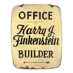 Vintage Hand Painted Builder Office Trade Sign
