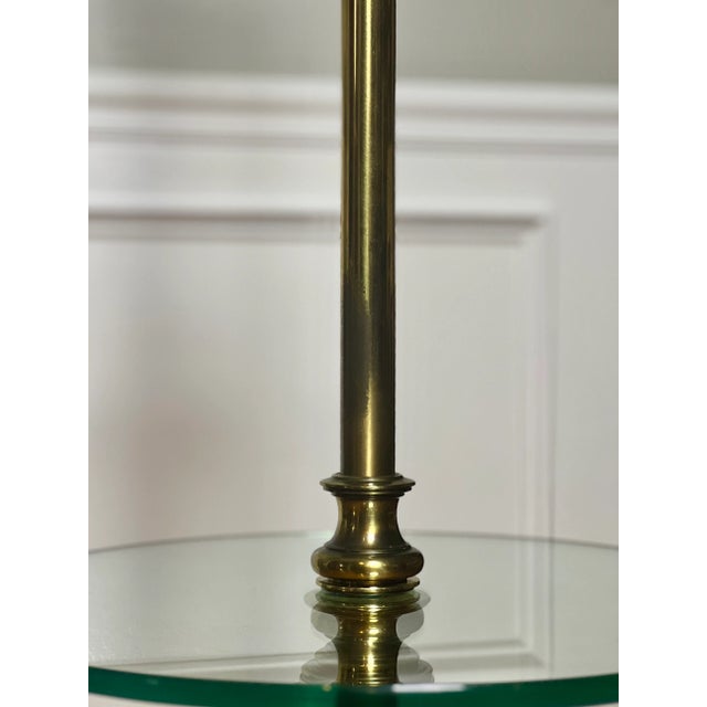 1970s Vintage 1970s Stiffel Brass Floor Lamp With Glass Table For Sale - Image 5 of 12
