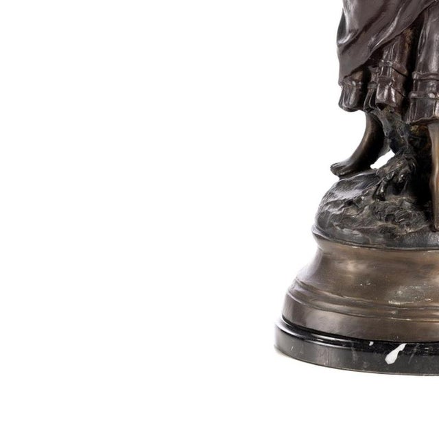 Auguste Moreau, Female Figure, Bronze on Marble Base For Sale - Image 3 of 6