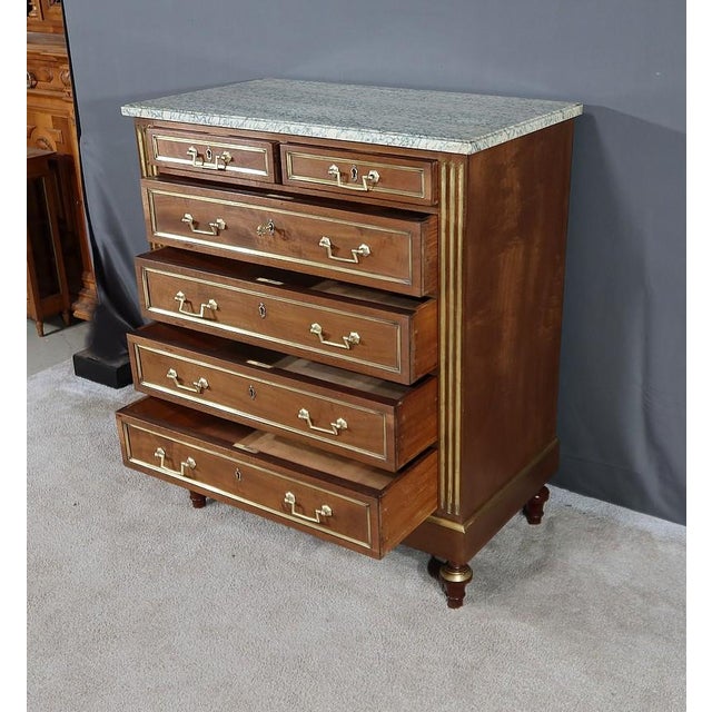 Louis XVI Style Mahogany Chiffonnière Commode For Sale - Image 13 of 18