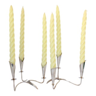 Danish Modern Hans Jensen Cala Lily Candle Holders, a Pair For Sale