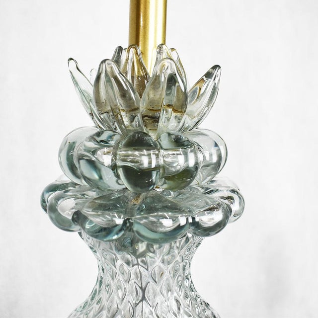 Mid-Century Modern Hollywood Regency Marbro Lamp Company Tall Crystal Glass Lamps - a Pair For Sale - Image 3 of 5