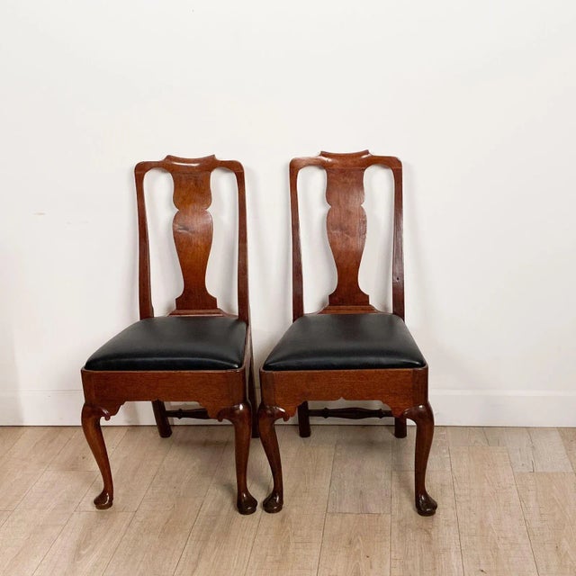 Wood Pair of Red Walnut Queen Anne Chairs, England Circa 1710 For Sale - Image 7 of 7