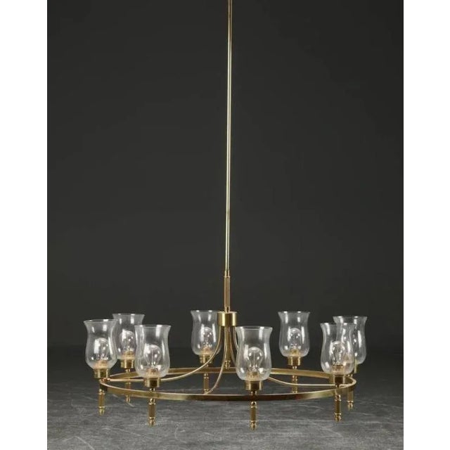 Metal Large Brass Chandelier by Svend Mejlstrøm, 1960s For Sale - Image 7 of 10