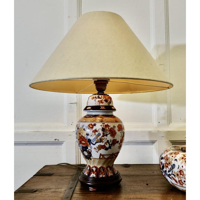 Imari Vase Lamp and Bowl with Cover, 1930s, Set of 2 For Sale - Image 9 of 9