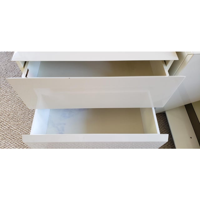 Mid-Century Modern Post Modern Lacquered Night Stands Side End Tables by Roger Rougier Set of 2 For Sale - Image 3 of 11