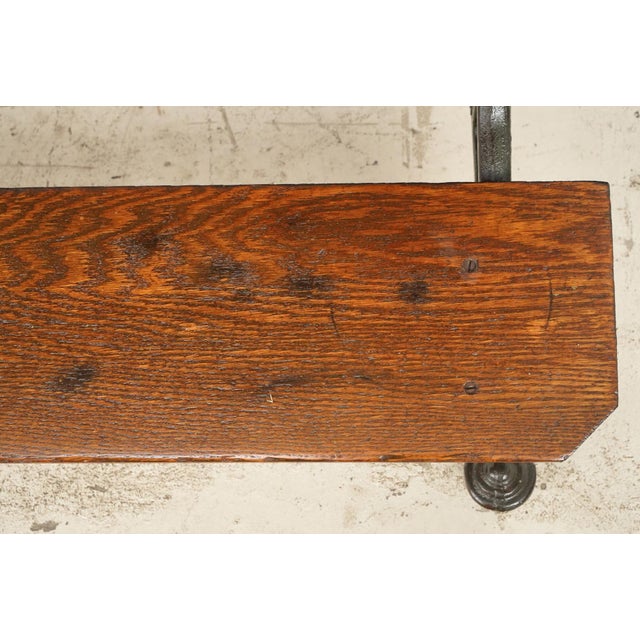 Wood Mid 20th Century Reproduction Solid Wood Cast Iron Drafting Table For Sale - Image 7 of 10