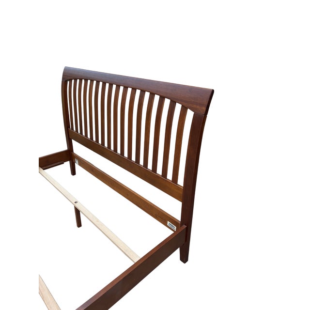 Vintage Ethan Allen American Impressions Queen Sleigh Bed Mission Arts Crafts Headboard For Sale - Image 10 of 14